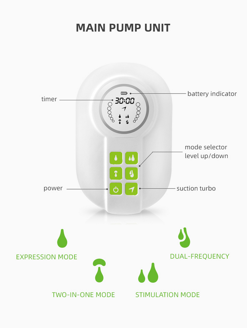 breast pump portable wireless wearable breast pump with touchscreen lcd display, rechargeable hands free breast pump electric with 3 modes & 9 levels 8